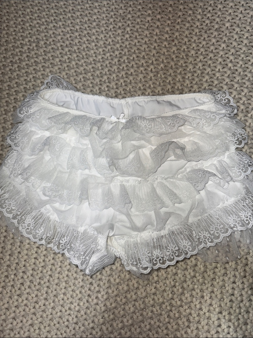 White Lace Ruffle Sleep Shorts - Women Intimates
